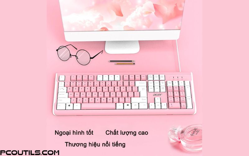 Bàn Phím Im Lặng Có Dây Của Acer Phối màu đôi Có Đèn LED